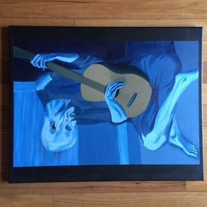 The Old Guitarist. Picasso acrylic replica.